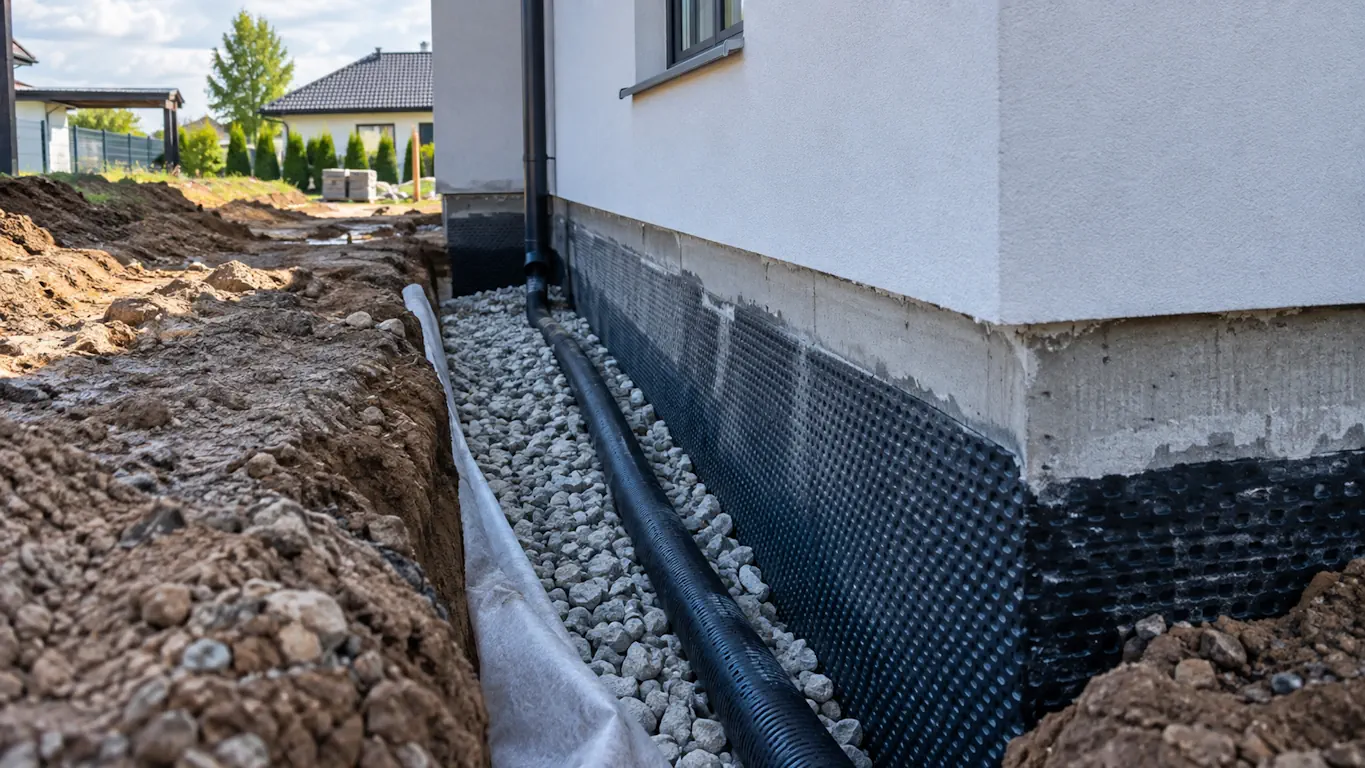 Drenaż fundamentów nowoczesnego domu